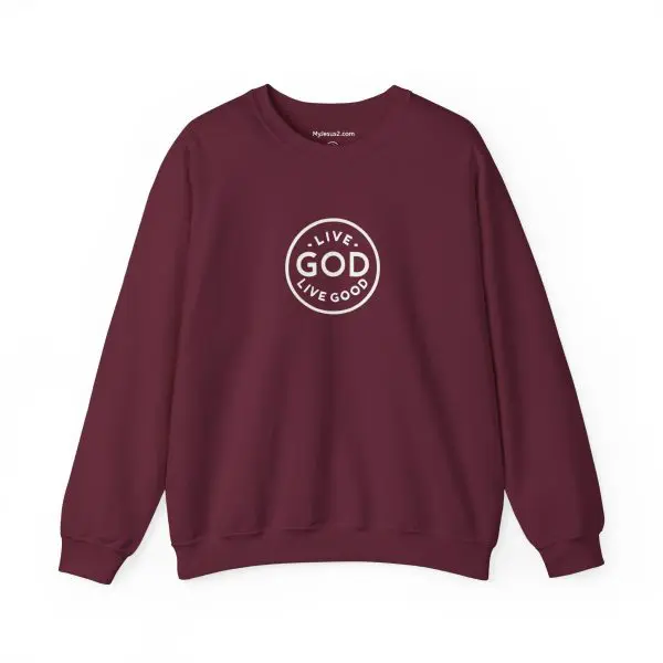 Unisex Heavy Blend Crewneck Sweatshirt LIVE GOD LIVE GOOD TM - Image 9