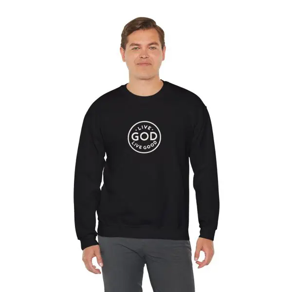 Unisex Heavy Blend Crewneck Sweatshirt LIVE GOD LIVE GOOD TM - Image 4