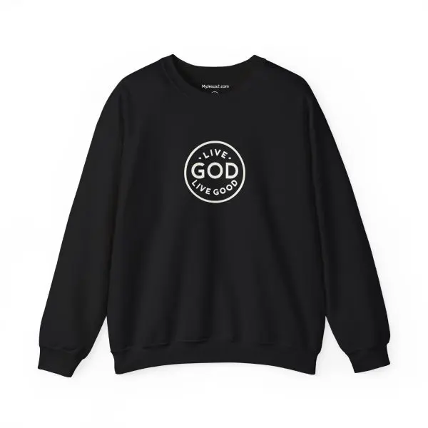 Unisex Heavy Blend Crewneck Sweatshirt LIVE GOD LIVE GOOD TM - Image 2