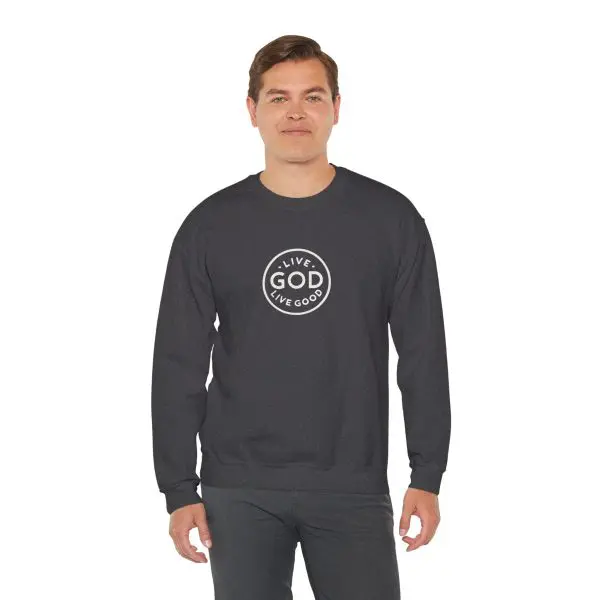 Unisex Heavy Blend Crewneck Sweatshirt LIVE GOD LIVE GOOD TM - Image 24