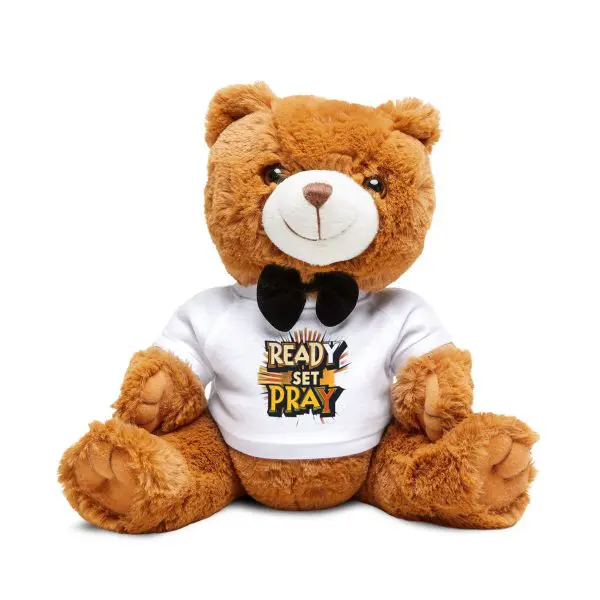 A Teddy Bear with T-Shirt READY SET PRAY TM - Image 2