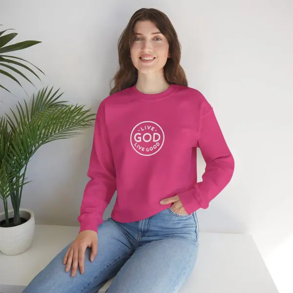 Unisex Heavy Blend Crewneck Sweatshirt LIVE GOD LIVE GOOD TM - Image 35