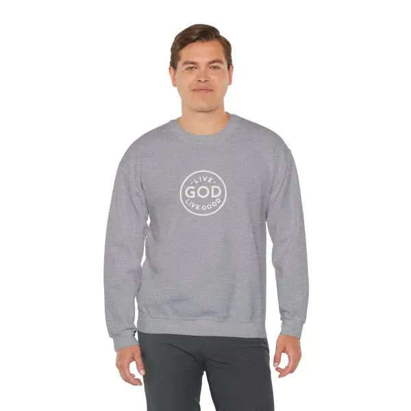Unisex Heavy Blend Crewneck Sweatshirt LIVE GOD LIVE GOOD TM - Image 8