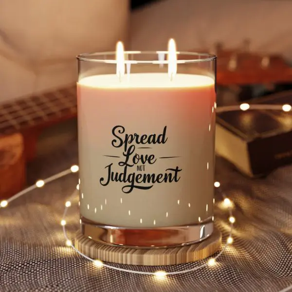 Scented Candle - Full Glass, 11oz Spread Love Not Judgement TM - Image 3