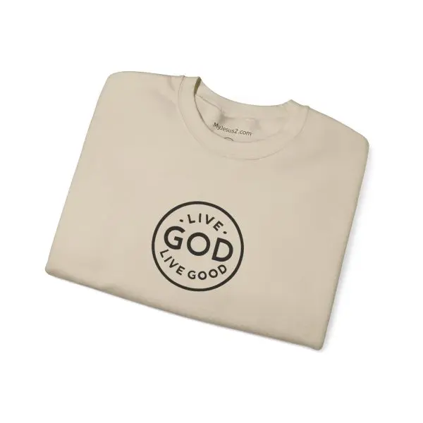 Unisex Heavy Blend Crewneck Sweatshirt LIVE GOD LIVE GOOD TM - Image 8