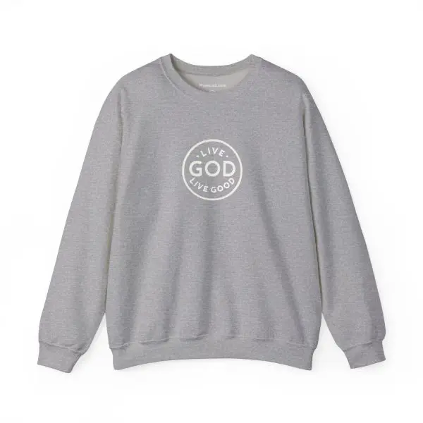 Unisex Heavy Blend Crewneck Sweatshirt LIVE GOD LIVE GOOD TM - Image 5