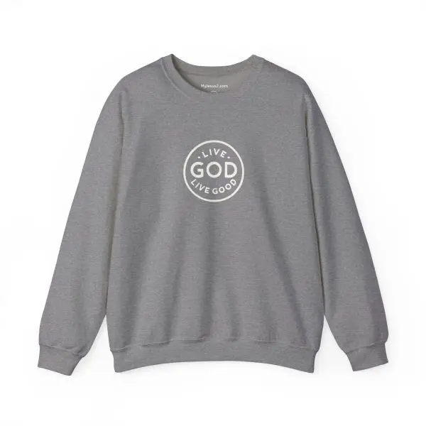 Unisex Heavy Blend Crewneck Sweatshirt LIVE GOD LIVE GOOD TM - Image 17