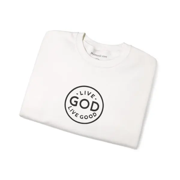 Unisex Heavy Blend Crewneck Sweatshirt LIVE GOD LIVE GOOD TM - Image 2