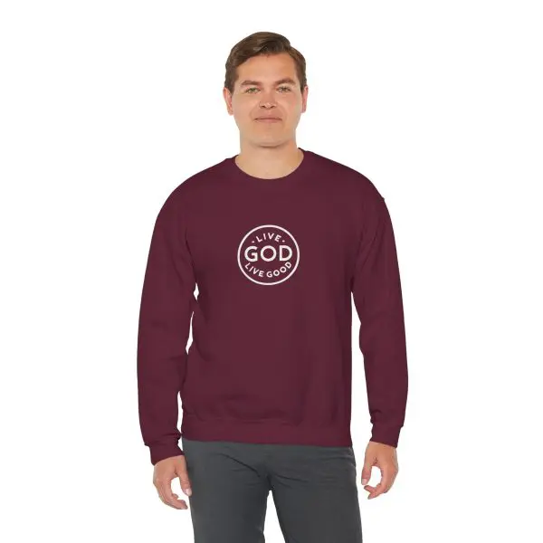 Unisex Heavy Blend Crewneck Sweatshirt LIVE GOD LIVE GOOD TM - Image 12