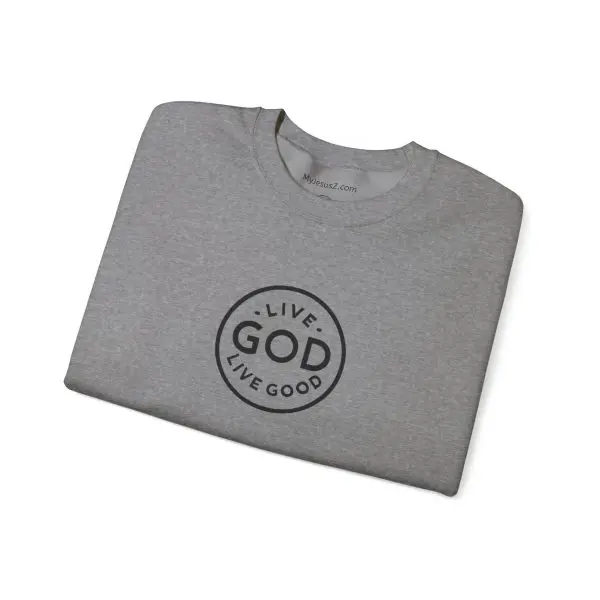 Unisex Heavy Blend Crewneck Sweatshirt LIVE GOD LIVE GOOD TM - Image 5