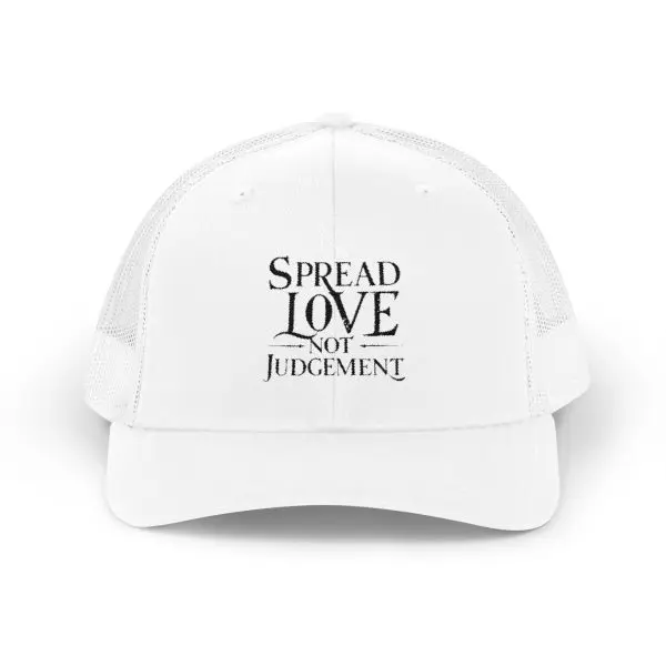 A Snapback Trucker Cap Spread Love Not Judgement TM - Image 4