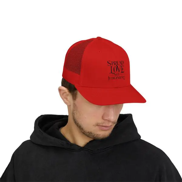 A Snapback Trucker Cap Spread Love Not Judgement TM - Image 15