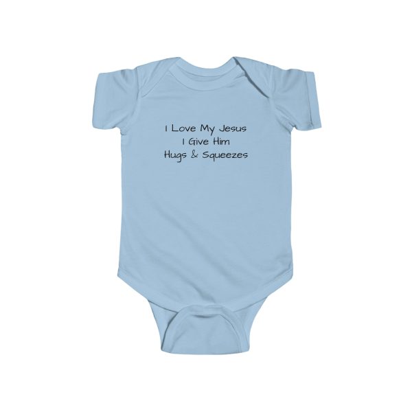 Infant Fine Jersey Bodysuit I Love My Jesus I Give Him Hugs & Squeezes Black Letters TM - Image 9