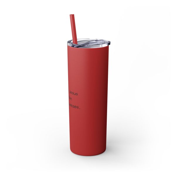 Cup Skinny Tumbler with Straw, 20oz I Love My Jesus I Give Him Hugs & Squeezes TM - Image 94