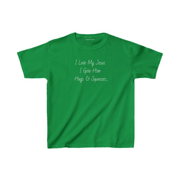 I Love My Jesus I Give Him Hugs & Squeezes Kids Heavy Cotton Tee Shirt TM - Image 9