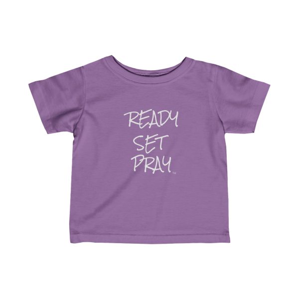 Infant Fine Jersey Tee READY SET PRAY White Letters TM - Image 19