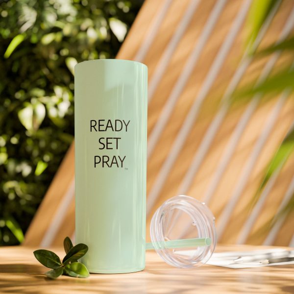 Cup Skinny Tumbler with Straw, 20oz READY SET PRAY TM - Image 9