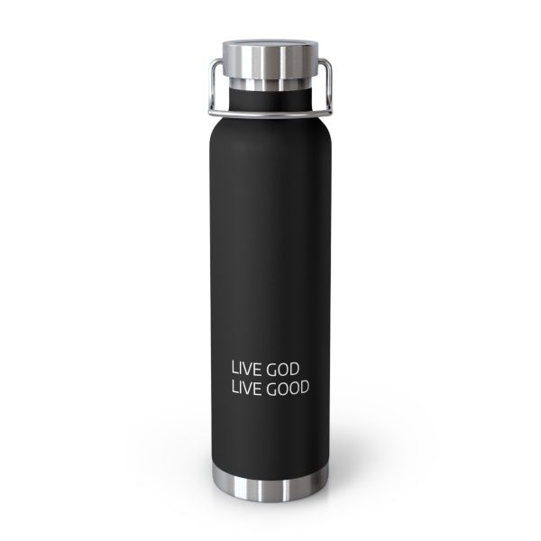 Copper Vacuum Insulated Bottle, 22oz LIVE GOD LIVE GOOD White Letters TM - Image 9