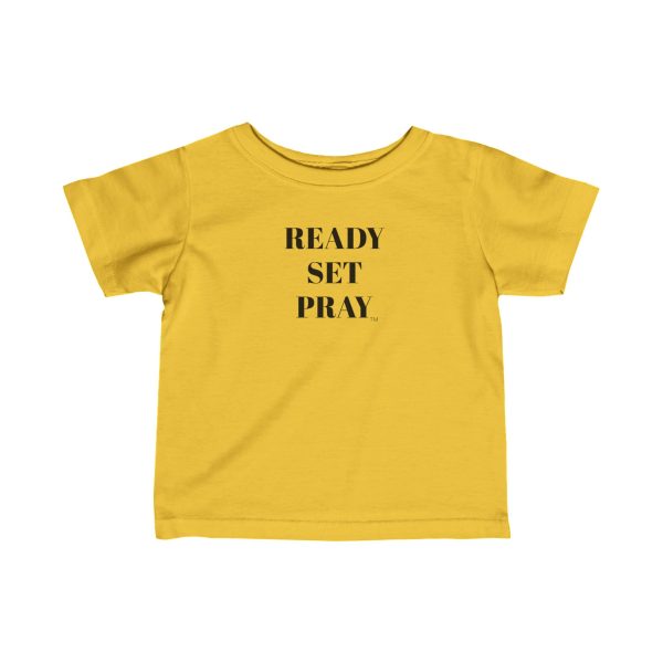 Infant Fine Jersey Tee READY SET PRAY  Black Letters TM - Image 10