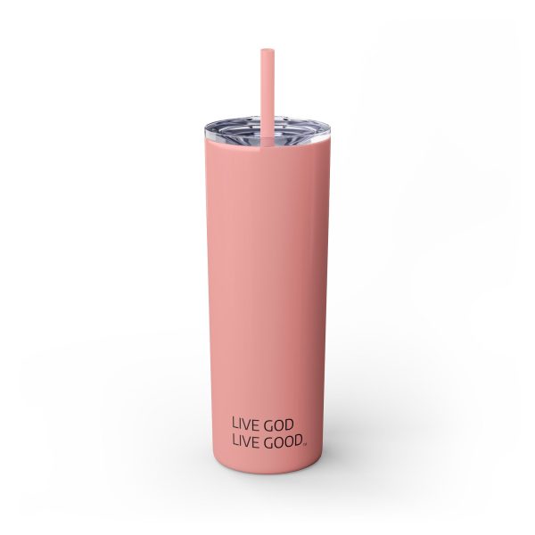 Cup Skinny Tumbler with Straw, 20oz LIVE GOD LIVE GOOD TM - Image 10