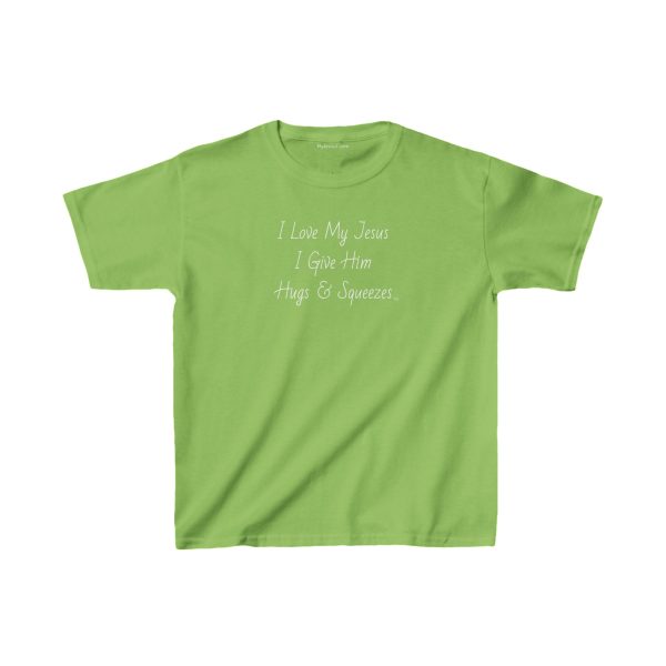 I Love My Jesus I Give Him Hugs & Squeezes Kids Heavy Cotton Tee Shirt TM - Image 7