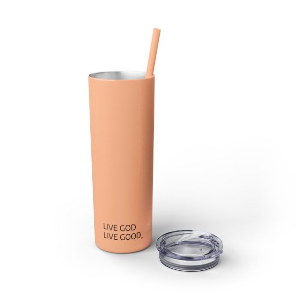 Cup Skinny Tumbler with Straw, 20oz LIVE GOD LIVE GOOD TM - Image 24