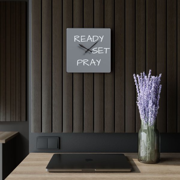 Acrylic Wall Clock READY SET PRAY TM - Image 6