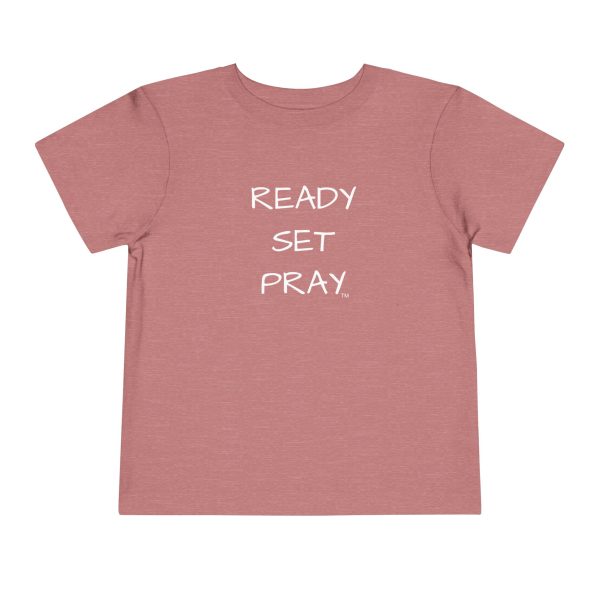 READY SET PRAY Toddler Short Sleeve Tee White Letters TM - Image 5