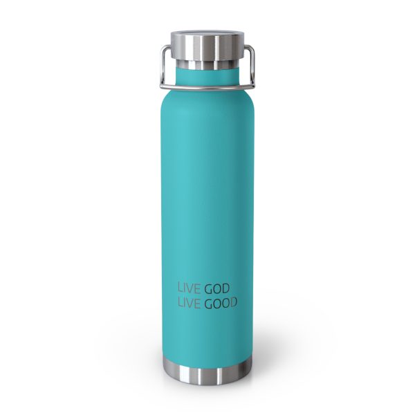 Copper Vacuum Insulated Bottle, 22oz LIVE GOD LIVE GOOD Black Letters TM - Image 29