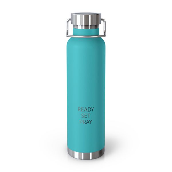 Copper Vacuum Insulated Bottle, 22oz READY SET PRAY Black Letters TM - Image 22