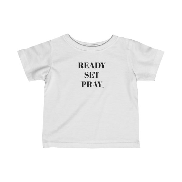 Infant Fine Jersey Tee READY SET PRAY  Black Letters TM - Image 4