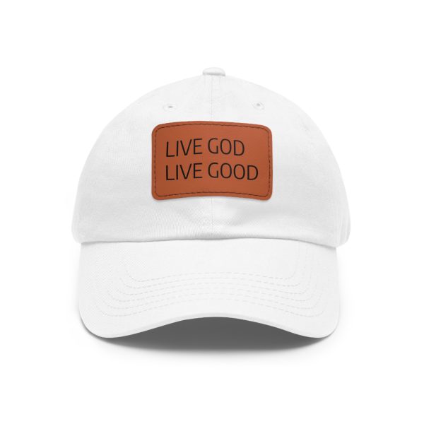 Hat with Leather Patch (Rectangle) LIVE GOD LIVE GOOD TM