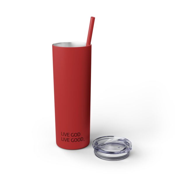 Cup Skinny Tumbler with Straw, 20oz LIVE GOD LIVE GOOD TM - Image 96