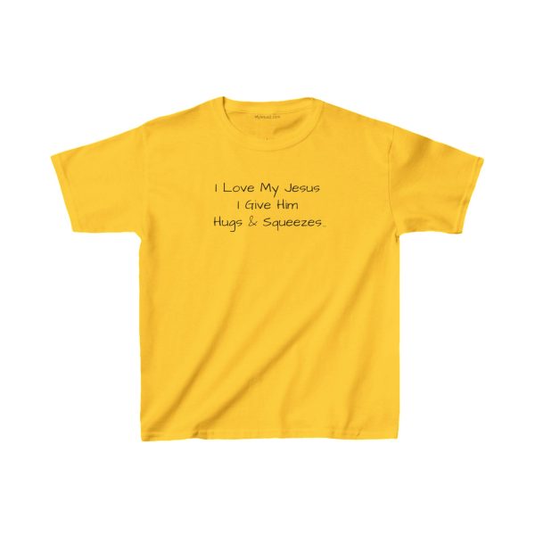 I Love My Jesus I Give Him Hugs & Squeezes Kids Heavy Cotton TM - Image 9