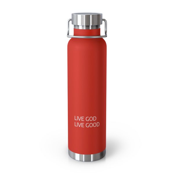 Copper Vacuum Insulated Bottle, 22oz LIVE GOD LIVE GOOD White Letters TM - Image 44