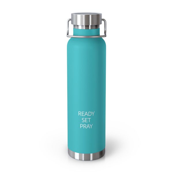 Copper Vacuum Insulated Bottle, 22oz READY SET PRAY White Letters TM - Image 23