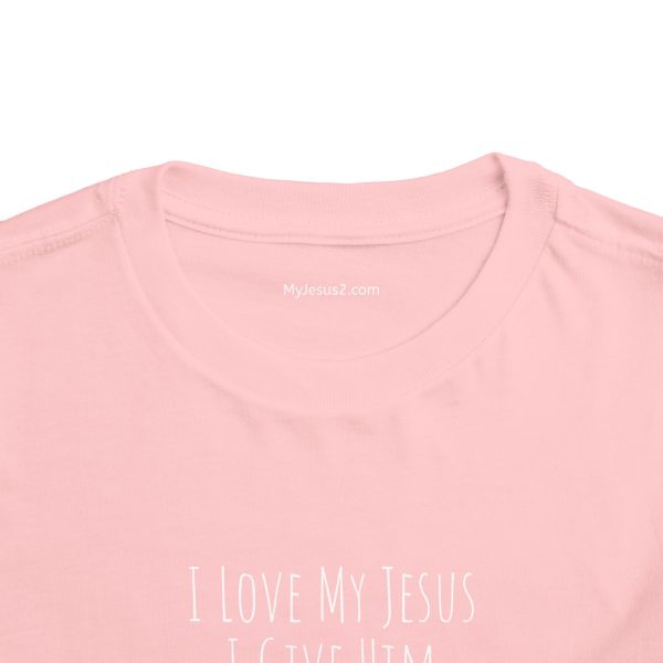 I Love My Jesus I Give Him Hugs & Squeezes Toddler Short Sleeve Tee White Letters TM - Image 20