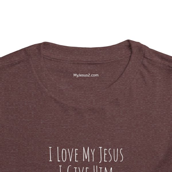 I Love My Jesus I Give Him Hugs & Squeezes Toddler Short Sleeve Tee White Letters TM - Image 28