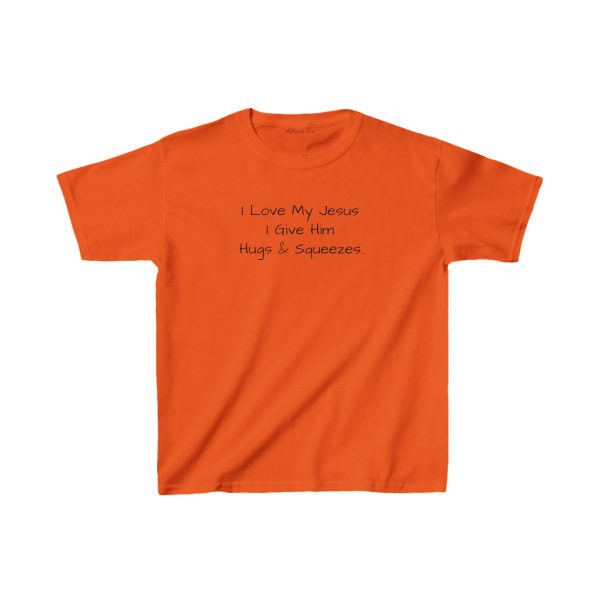 I Love My Jesus I Give Him Hugs & Squeezes Kids Heavy Cotton TM - Image 7