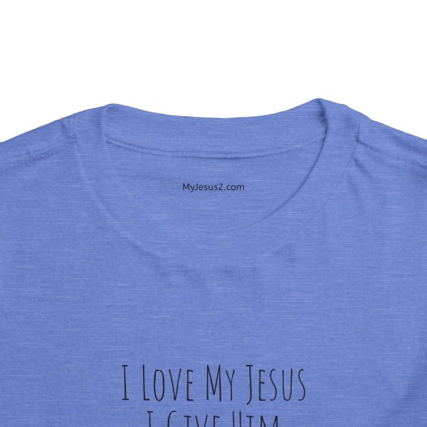 I Love My Jesus I Give Him Hugs & Squeezes Toddler Short Sleeve Tee Black Letters TM - Image 12