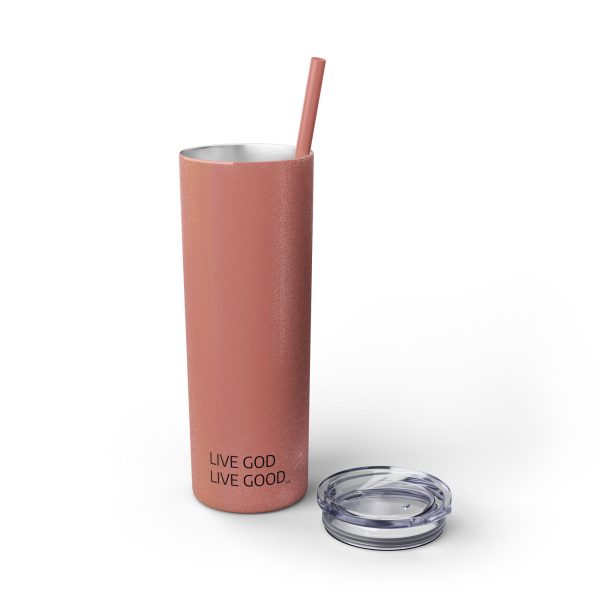 Cup Skinny Tumbler with Straw, 20oz LIVE GOD LIVE GOOD TM - Image 33