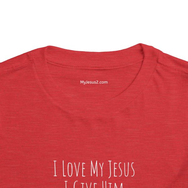 I Love My Jesus I Give Him Hugs & Squeezes Toddler Short Sleeve Tee White Letters TM - Image 24