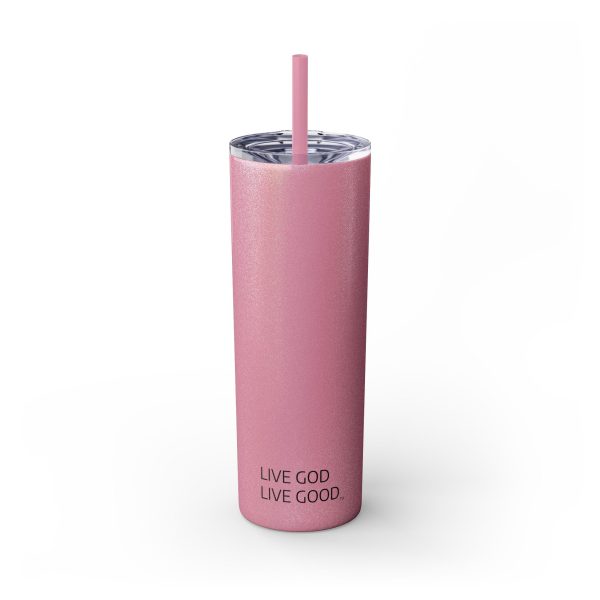 Cup Skinny Tumbler with Straw, 20oz LIVE GOD LIVE GOOD TM - Image 55