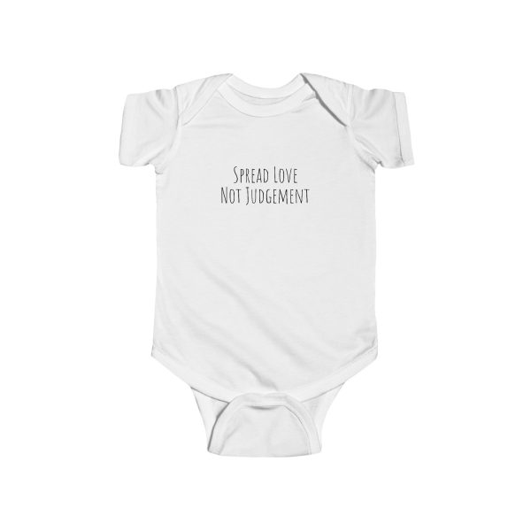 Infant Fine Jersey Bodysuit Spread Love Not Judgement Black Letters TM - Image 3