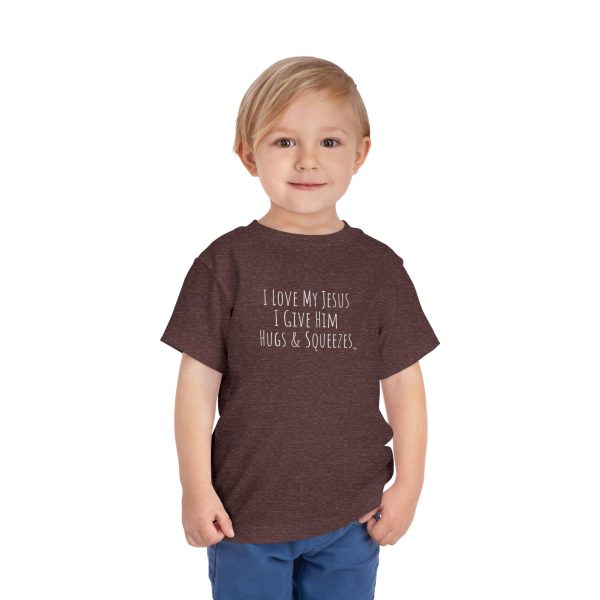 I Love My Jesus I Give Him Hugs & Squeezes Toddler Short Sleeve Tee White Letters TM - Image 27