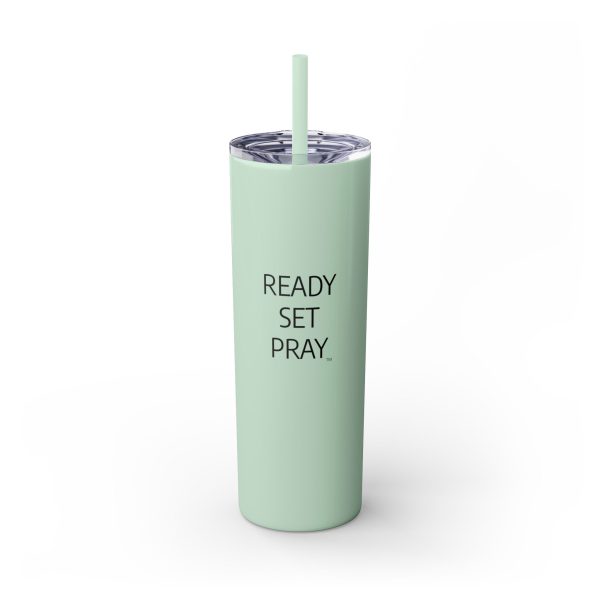 Cup Skinny Tumbler with Straw, 20oz READY SET PRAY TM