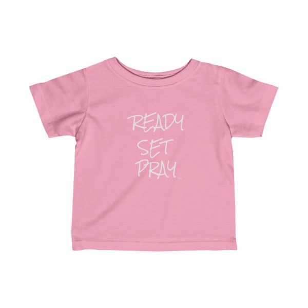 Infant Fine Jersey Tee READY SET PRAY White Letters TM - Image 22