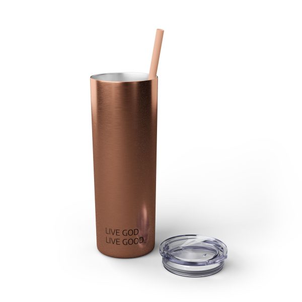 Cup Skinny Tumbler with Straw, 20oz LIVE GOD LIVE GOOD TM - Image 78