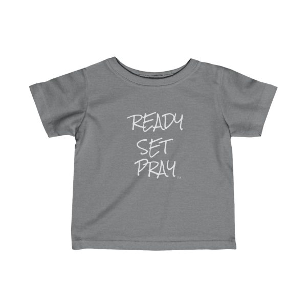 Infant Fine Jersey Tee READY SET PRAY White Letters TM - Image 10