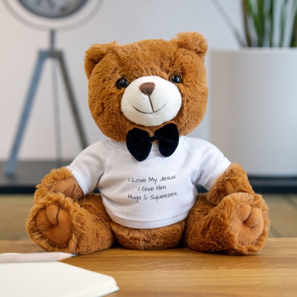 Teddy Bear with T-Shirt I Love My Jesus I Give Him Hugs & Squeezes TM